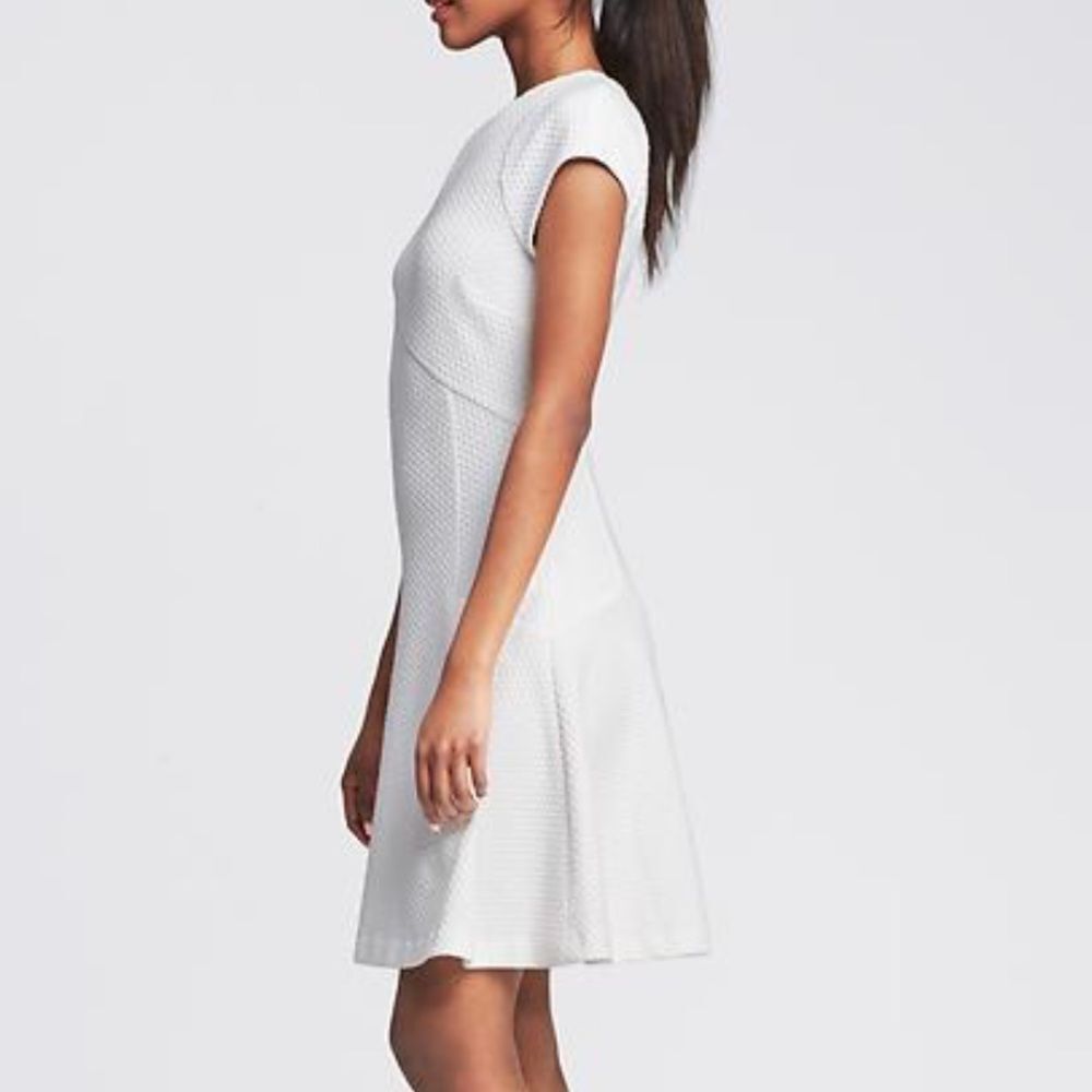 NWT Banana Republic DIAMOND JACQUARD FIT-AND-FLARE Dress (size 16) - Picture 4 of 12